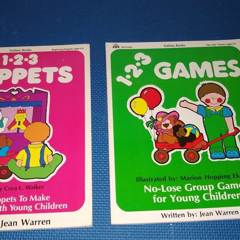 Puppets 1- 2- 3 : Simple Puppets to Make  & 1 2 3 games by Jean Warren New